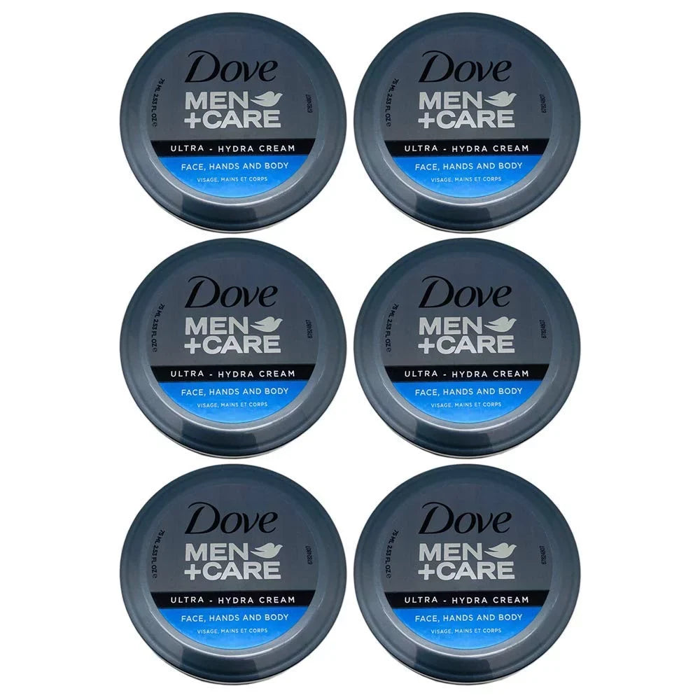 6) Ultra-Hydra Men+Care Moisturization, 24 Fl Hour Oz 2.53 Cream With (Pack Dove Of