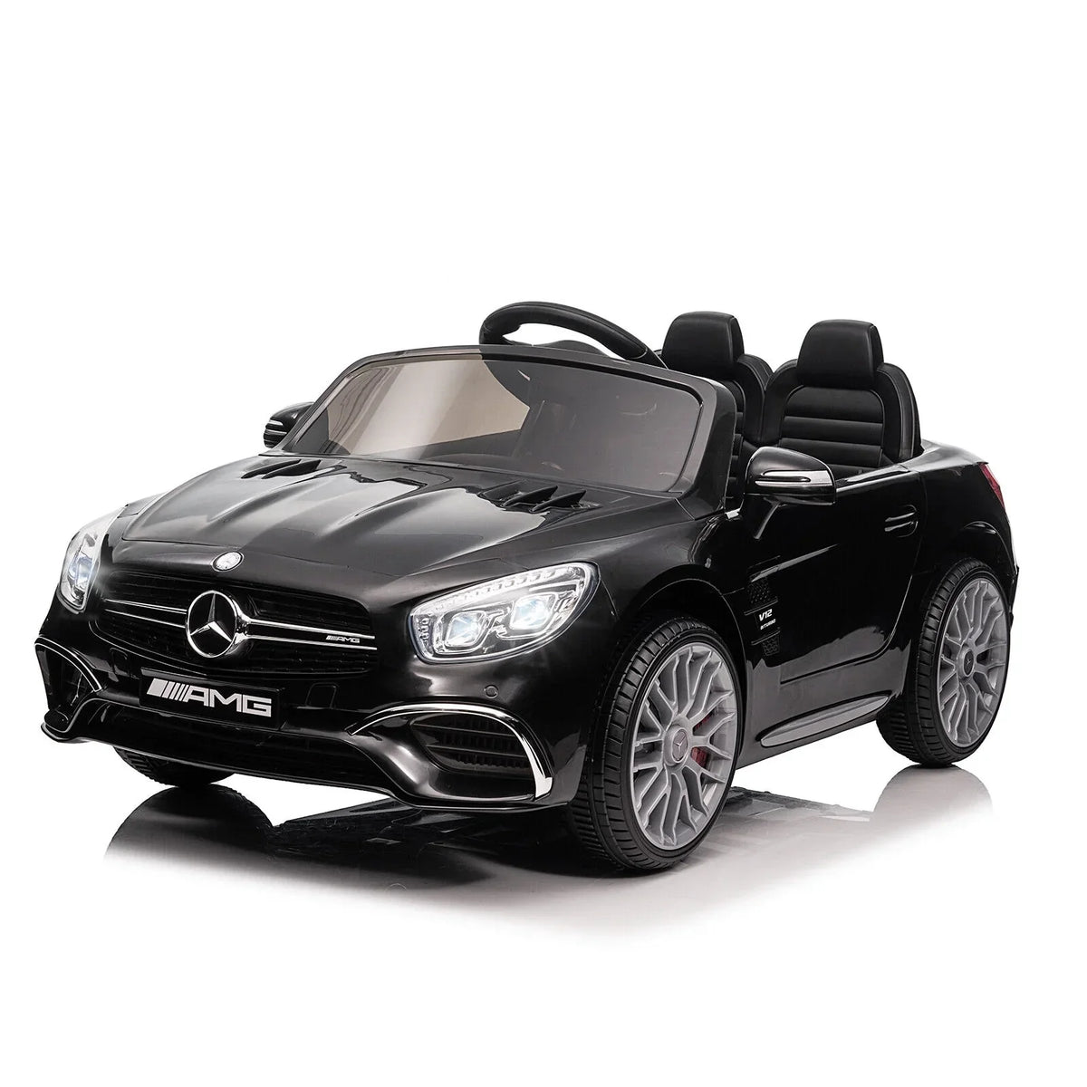 Kids - 12V Remote On with Electric SL65 AMG Licensed Ride Officially Car Benz Control