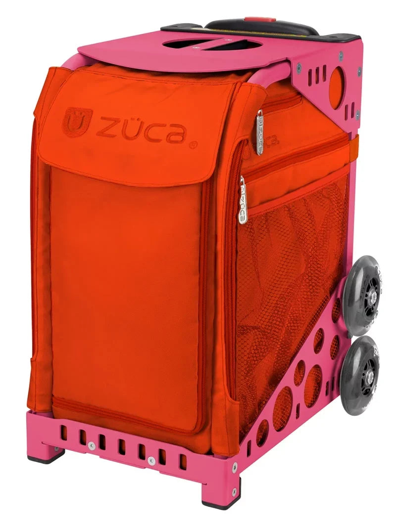 Zuca Bag (Pink Seat Persimmon - 18" with Sport Frame) Black/Pink Cover