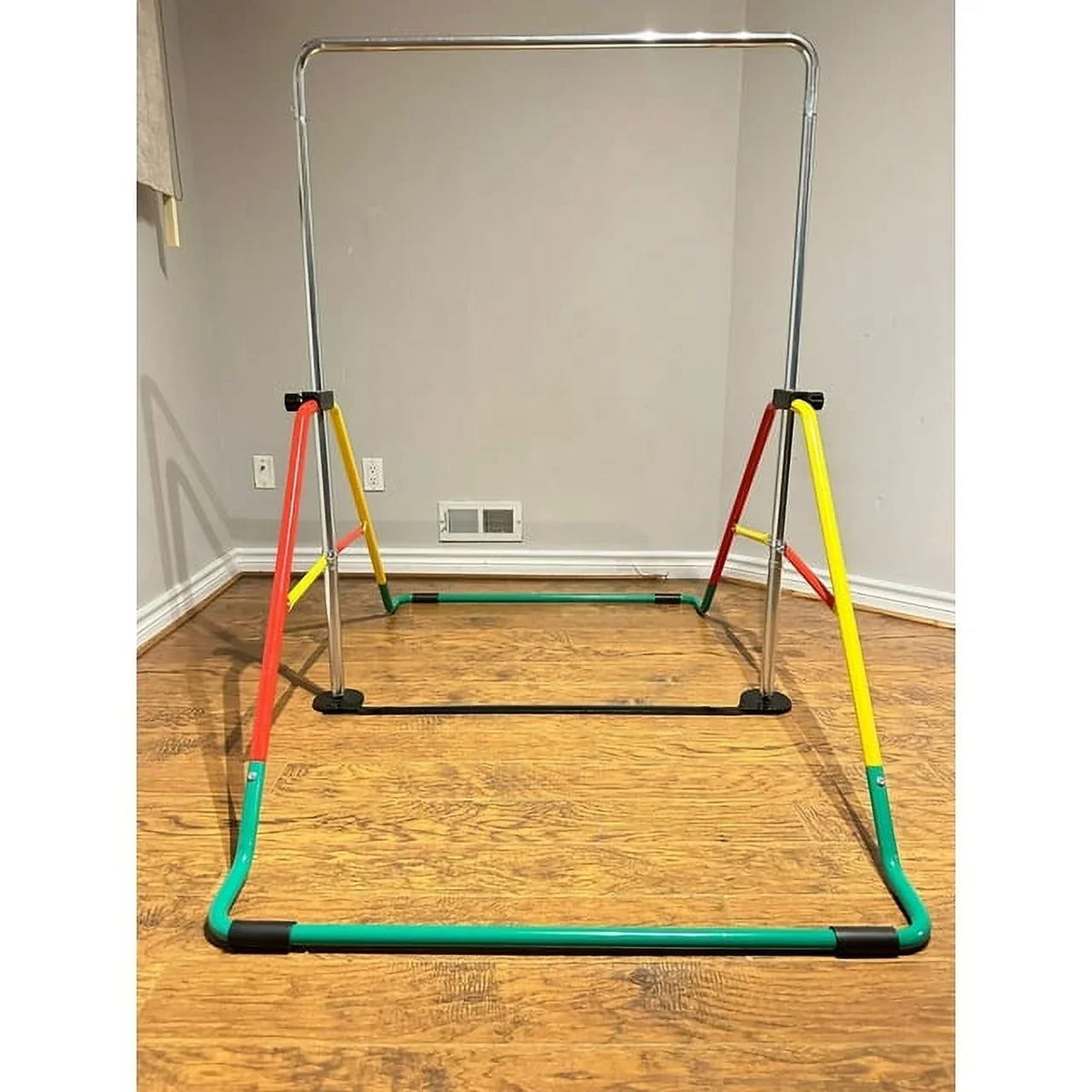 Bar Kids' Folding Equipment, Home Expandable & Gymnastics - Red/Yellow, Adjustable Playground Training