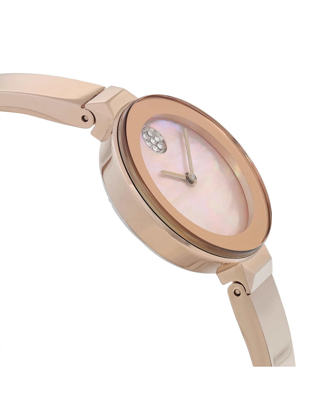 Bold Dial 28mm Rose Ladies Watch Gold Tone Movado Quartz Steel MOP 3600628