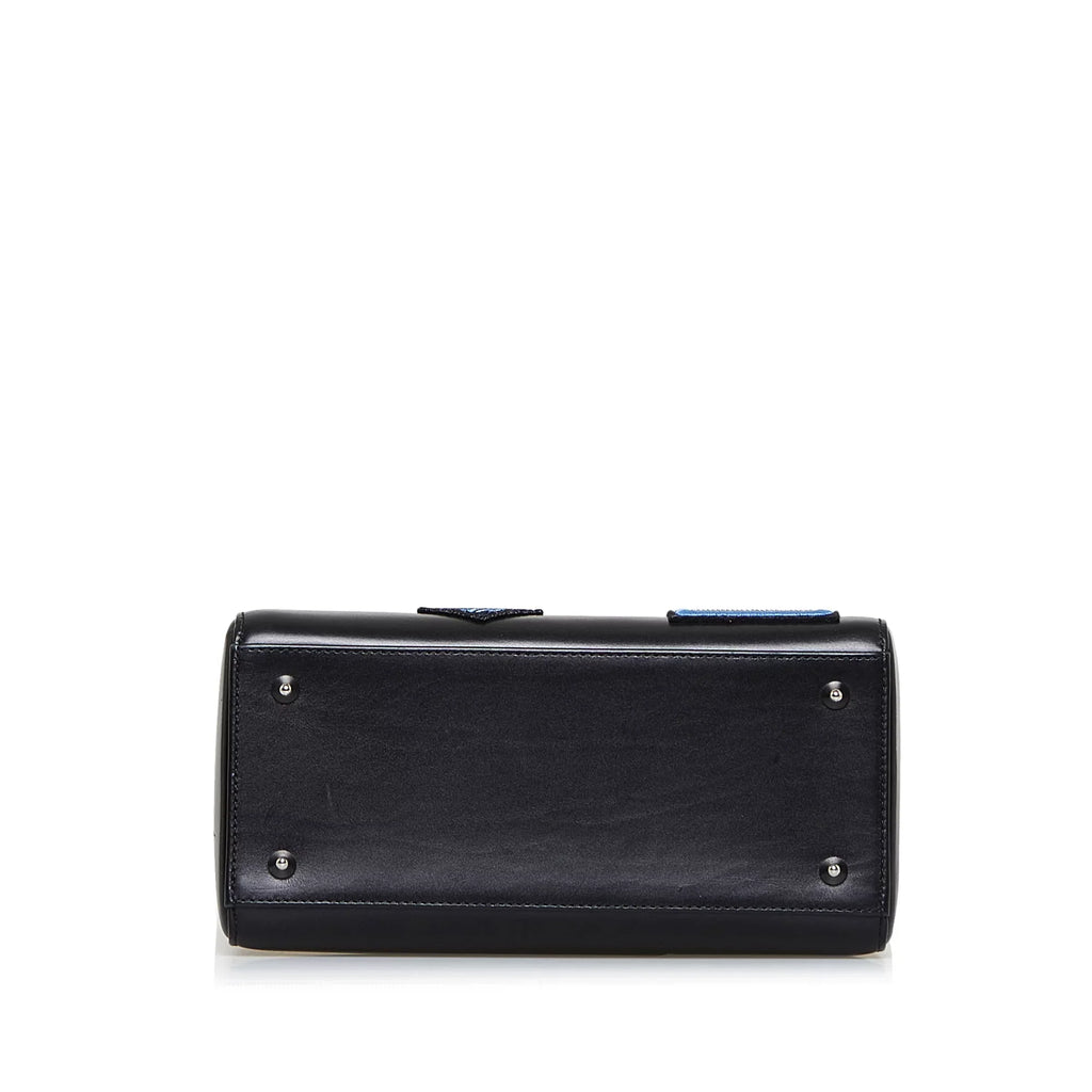 Lady Black Leather Satchel (Good) Pre-Owned Authenticated Dior Unisex Calf Medium Judgement