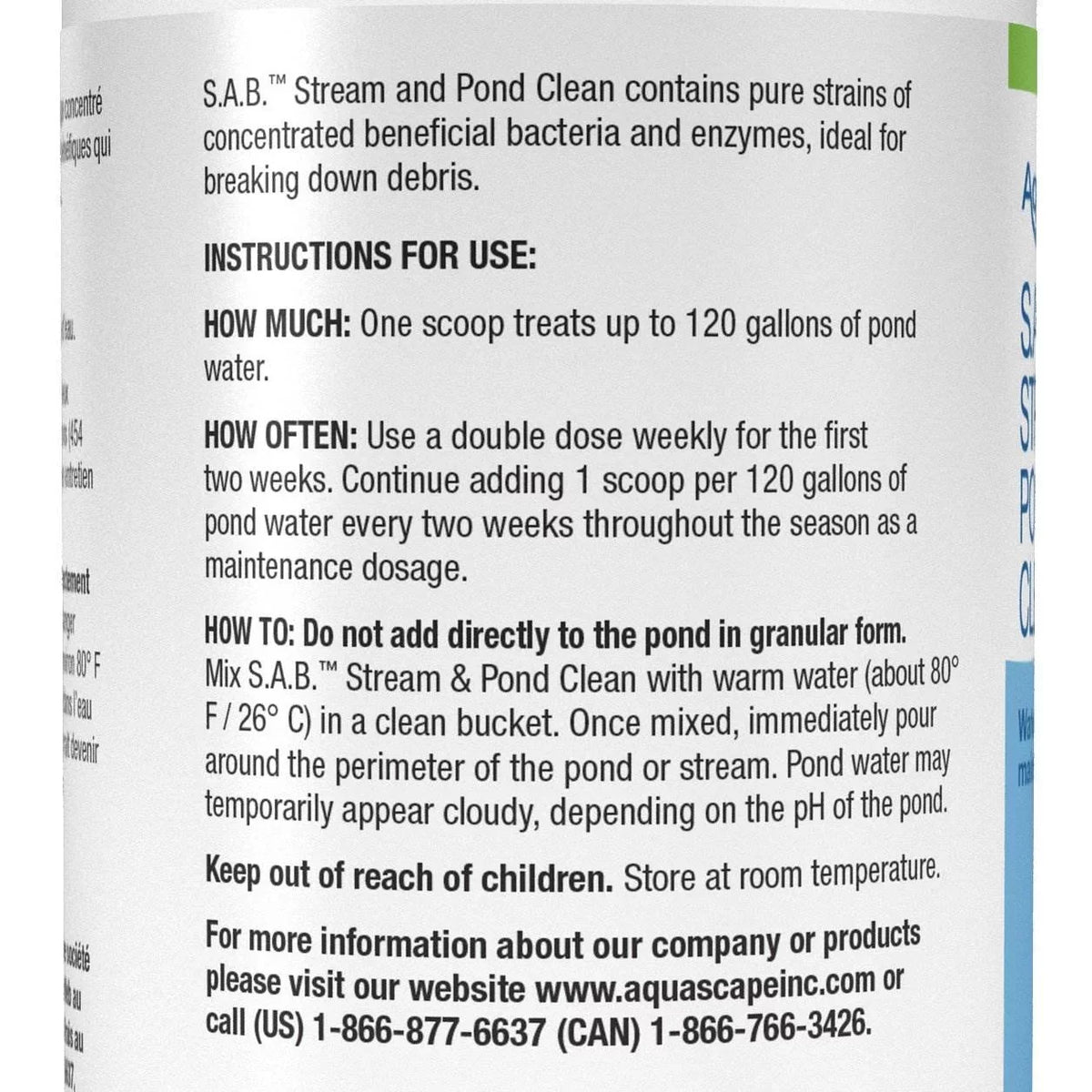 Pond SAB Natural & Aquascape Stream 1.1 98900 Treatment, Solution Pounds Cleaner
