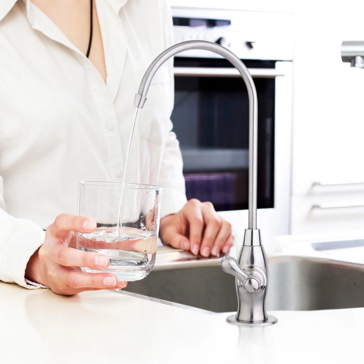 Brushed iSpring Heavy Drinking Osmosis, Spout Contemporary Reverse Faucet, Nickel Kitchen Sink RO GK1-BN Duty High liquid, Bar
