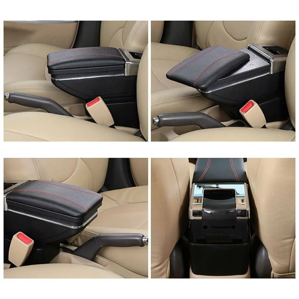 Compartment Fit For 2002-2008 Black Box Honda Central Armrest Console Jazz/ Storage