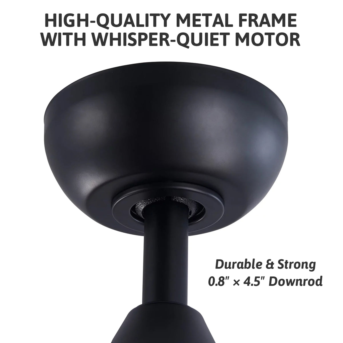 6 Speeds, Timer, Smart Blades, Black Ceiling with Control, 52" Remote 3 Fan