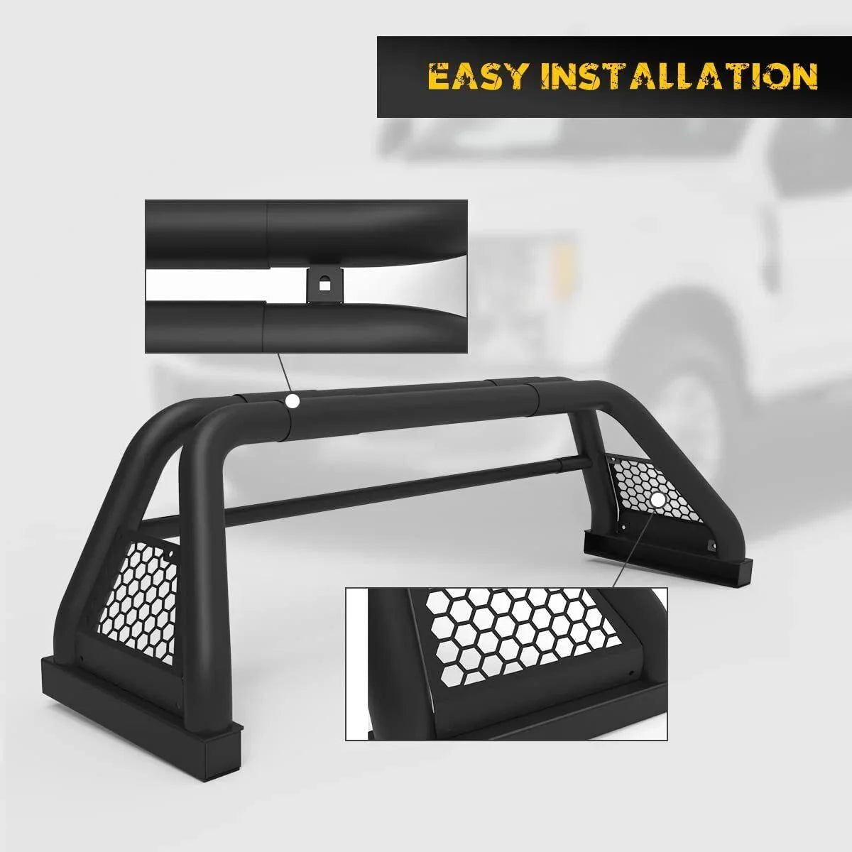 Sport Bed Truck Silverado/GMC 2019-NOW Roll Chase Rack Bar 62.9-74.7" sierra Chevy For Bar Adjustable Fit