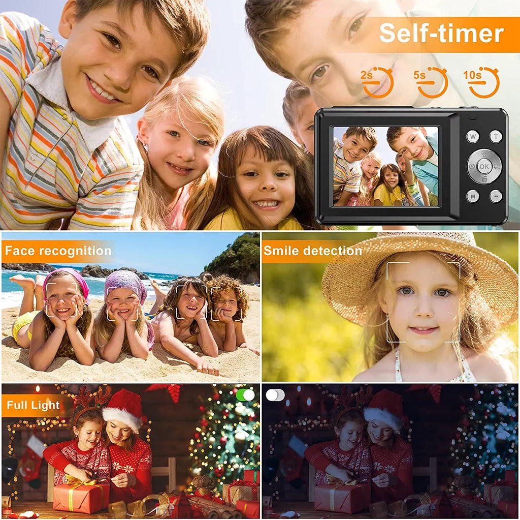 Video Digital 32GB Camera Digital SD FHD for Point Kids Zoom, Compact Camera 16X Digital with Camera, 1080P