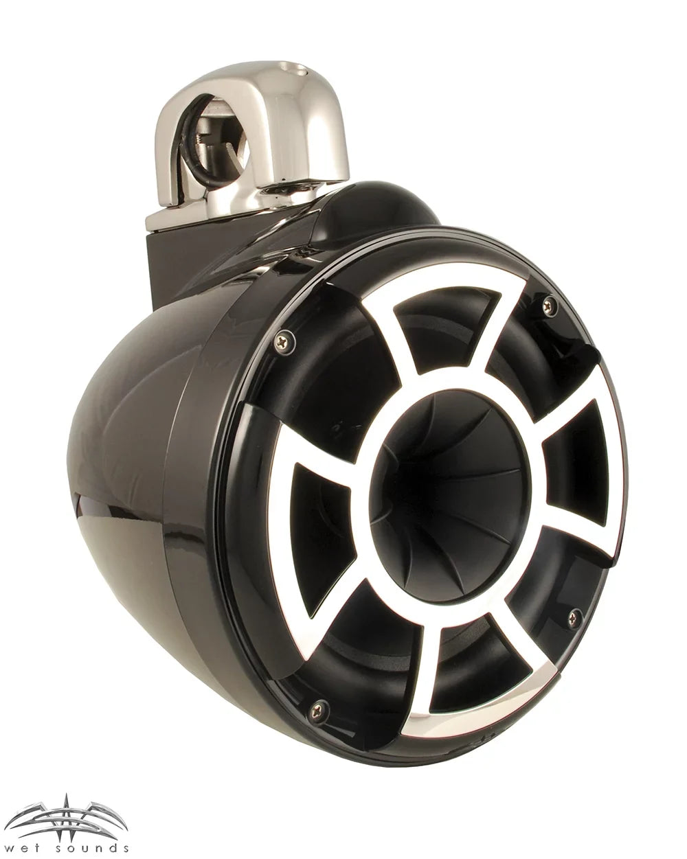 8" Steel with Stainless Fixed Mini & Speakers Clamps Sounds REV8B-FMINI Watt 1200 SYN-DX2.3 Black Amplifier Tower Wet