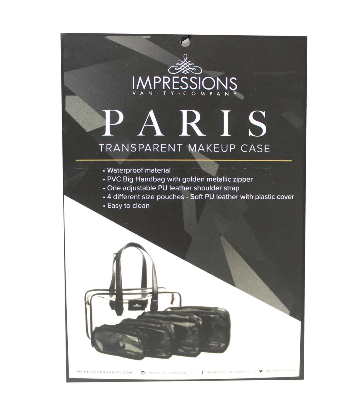 Shoulder Makeup (Transparent) Vanity Case Impressions with Strap Paris Adjustable Transparent