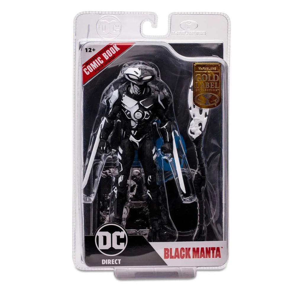 Action Comic Label Manta Figure Direct DC Collection McFarlane Gold Black (Line Art) with Book