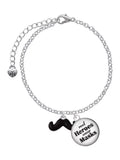 Dome Delight Masks Real Charm Jewelry Mustache Bracelet Small Heroes Enamel Black Silvertone Wear
