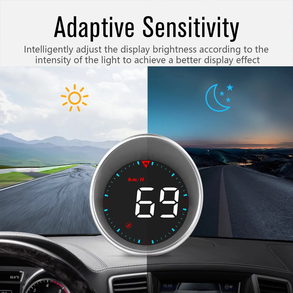 Display and Speedometer Compass Fatigue Mileage, Car Head-up Driving Display Angle, Alarm Overspeed Car Alarm Digital HUD Driving