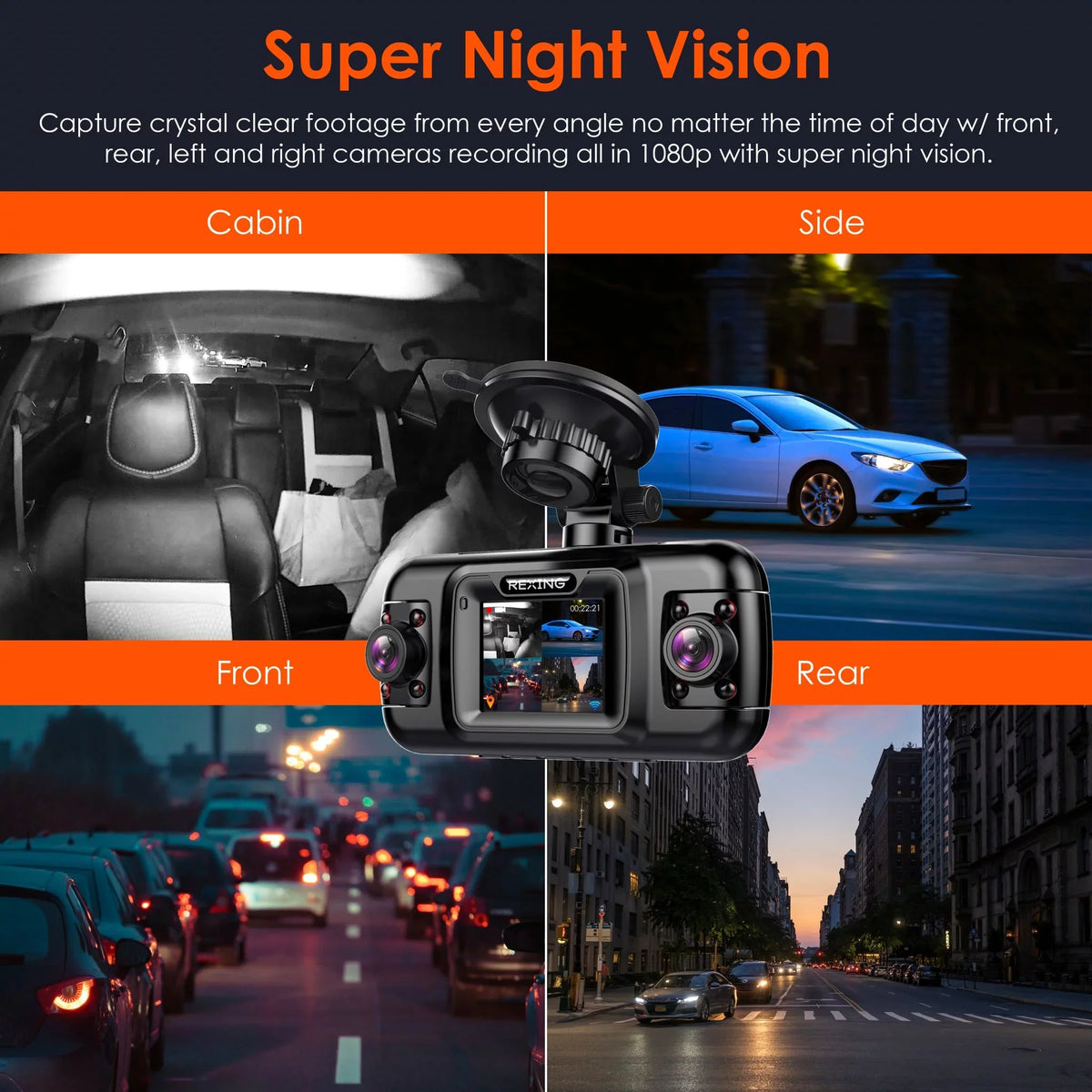 GPS Resolution, and R4 Channel 1080p Rexing Around 4 Dash Cam All Wi-Fi, W/