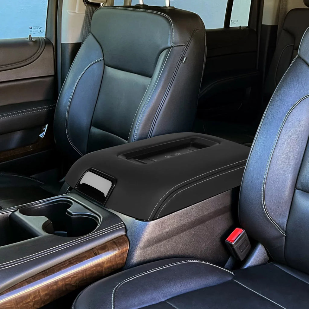 GECS-011-BK Suburban DNA GMC Lid With For Wireless Motoring Latch Center 2015-2020 Yukon Charger Console Armrest XL Chevy