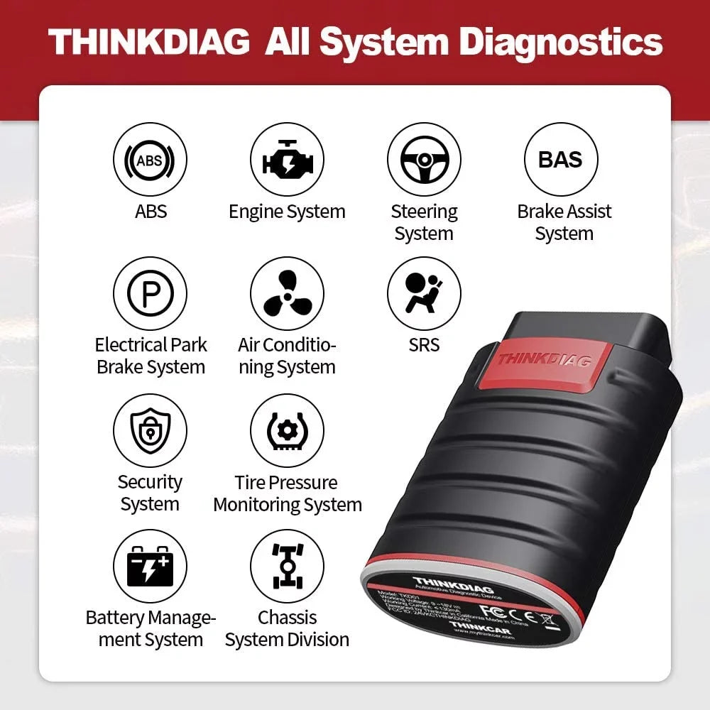 ThinkDiag Diagnostic Reader Scanner Car thinkcar Code OBD2 Bluetooth, Bluetooth