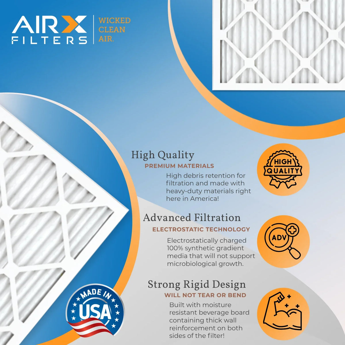 Pack 16x16x1 FPR by MERV to WICKED 13 Air Furnace & Filters Rating, 1500 AIR. Made 12 - Comparable of FILTERS Filter 9 - USA 2200 AIRX CLEAN MPR in