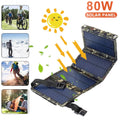 USB Rechargeable Camping Battery Foldable 80W grade Phone Charger exterior Hiking Portable Solar High Panel