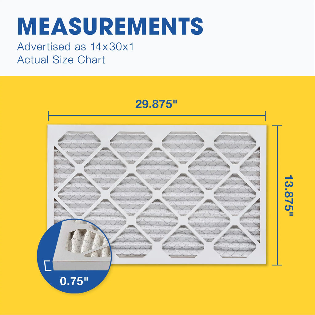 AC Pleated Air MERV 14x30x1 Aerostar Filter, 13 Pack 6 Furnace Filter, Air