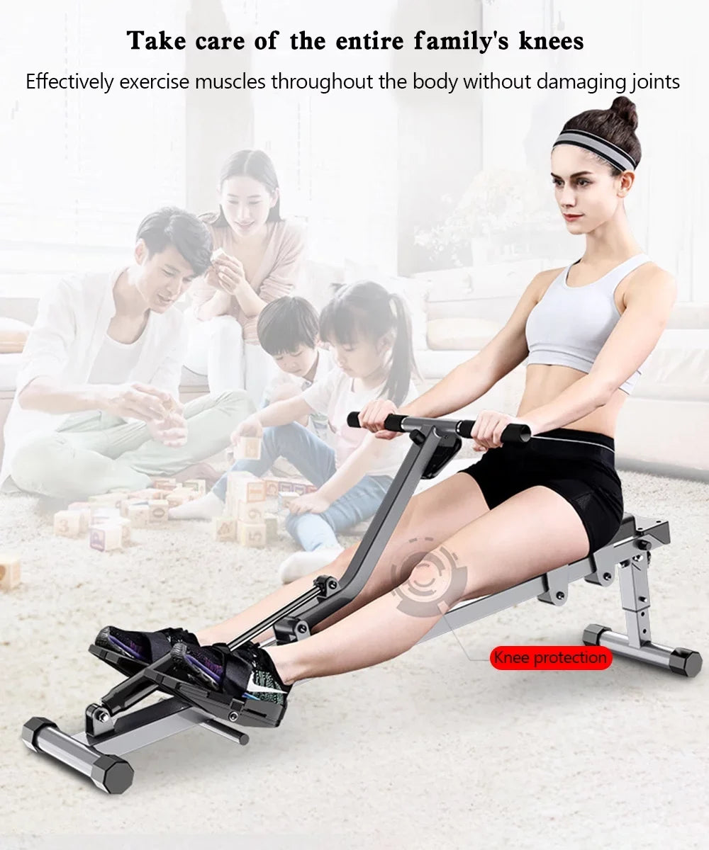 Exercise Cardio Mute Machine Home Rowing Folding Rower for Bar Workouts Single