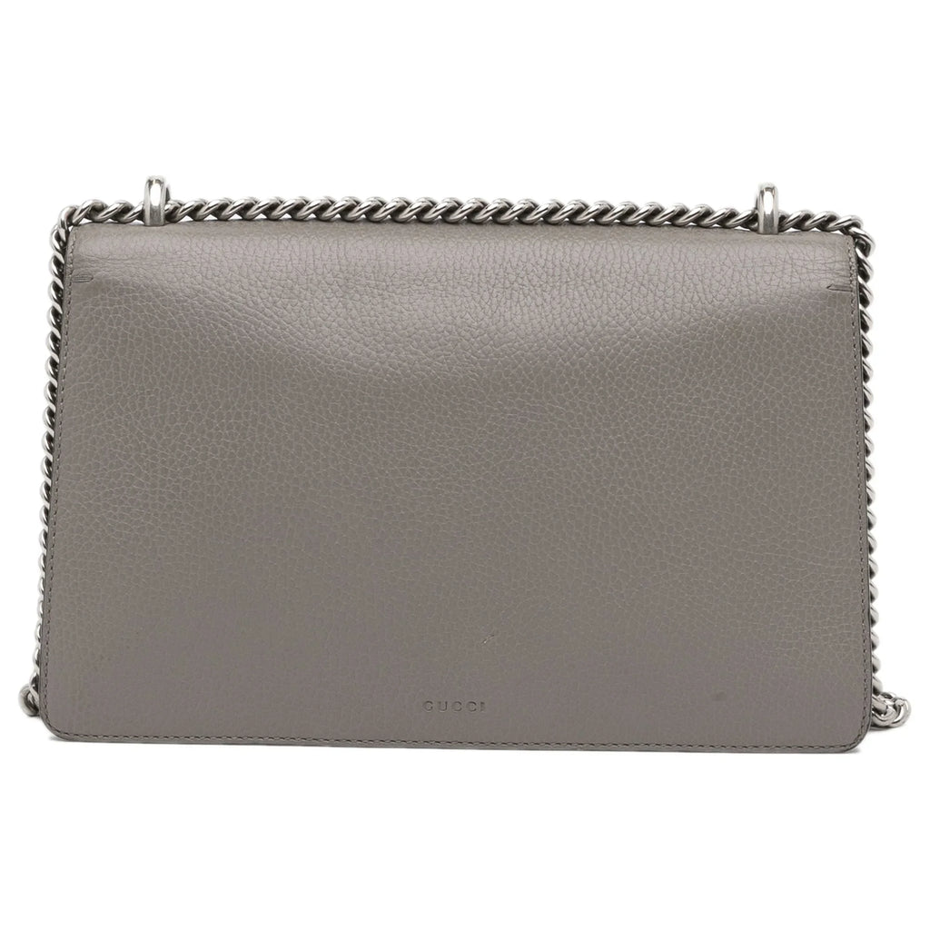 Authenticated Unisex Shoulder Calf Pre-Owned Gray Bag Dionysus Small Leather (Good)