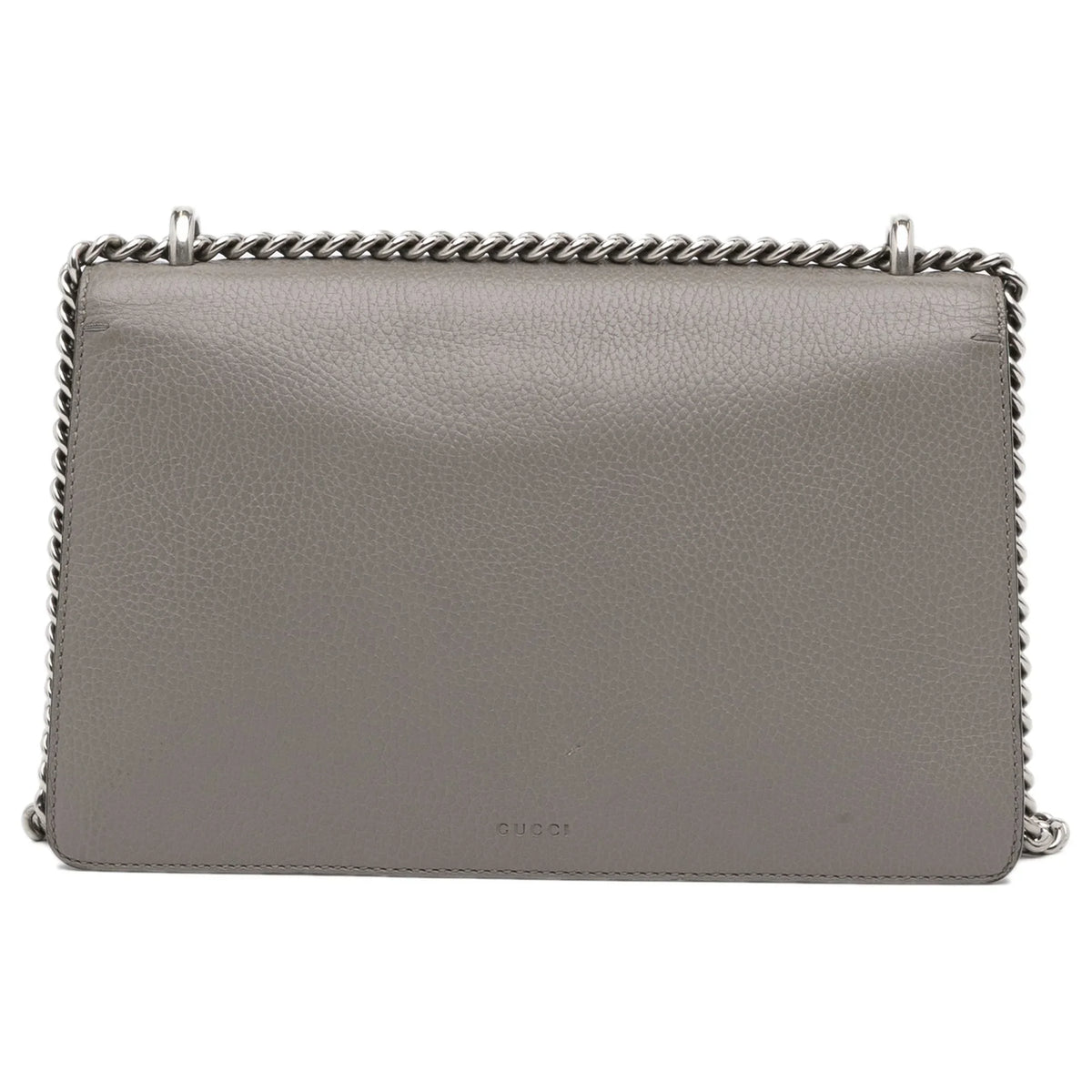 Authenticated Unisex Shoulder Calf Pre-Owned Gray Bag Dionysus Small Leather (Good)
