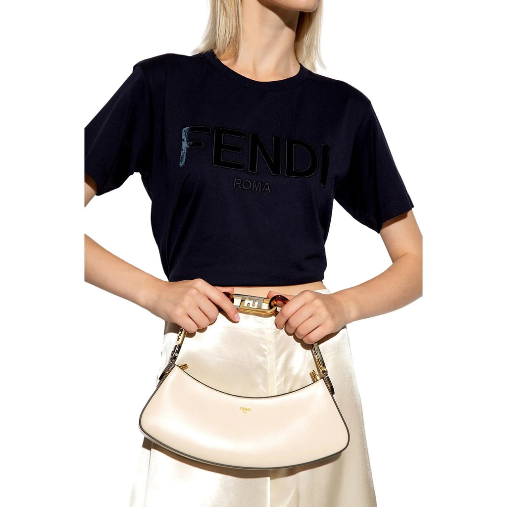 Shoulder Bag Fendi O'Lock Ivory Calfskin Leather Swing