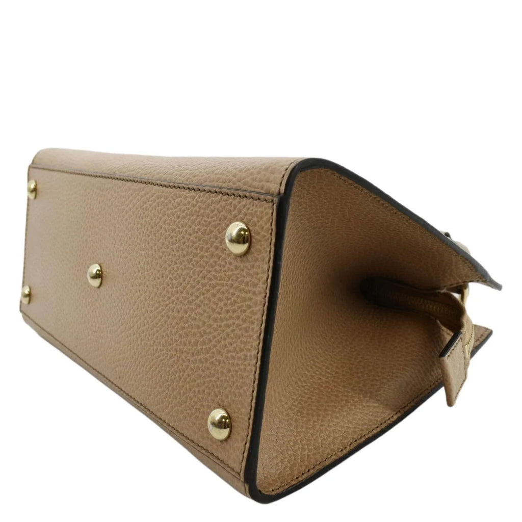 607722 Handle Pre-owned Leather Top Bag Hobo Soho Beige