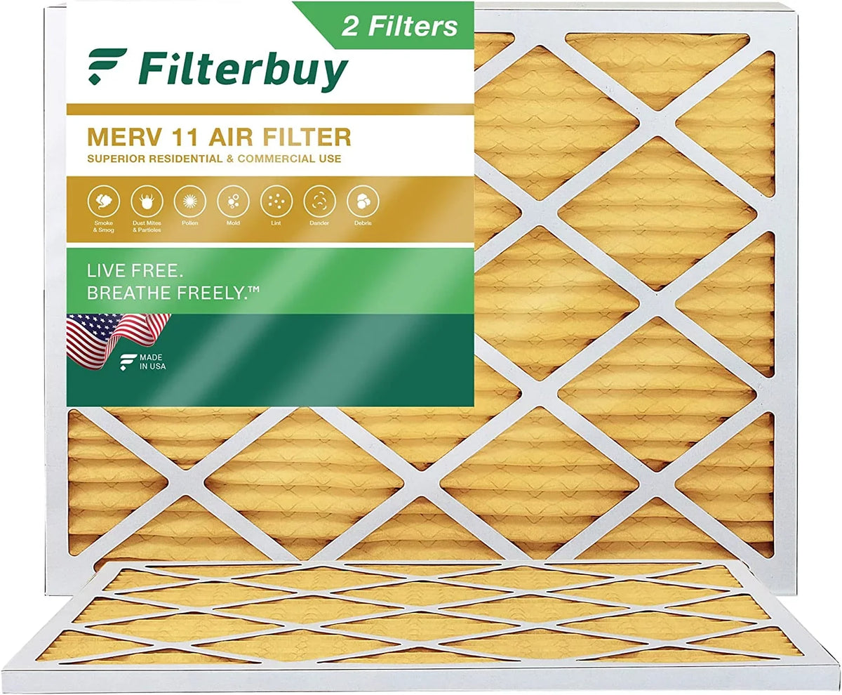 HVAC AC Furnace (2-Pack) 11 Air Filters Pleated 25x32x1 MERV Filterbuy