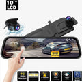Vision, Recording Dash Camera Touch Loop Cam 10" Rear Backup Dual Motion Assistance, Screen Kit View, and Camera, Mirror Front Detection,Reversing 1080P Night Super for Dash Cars,