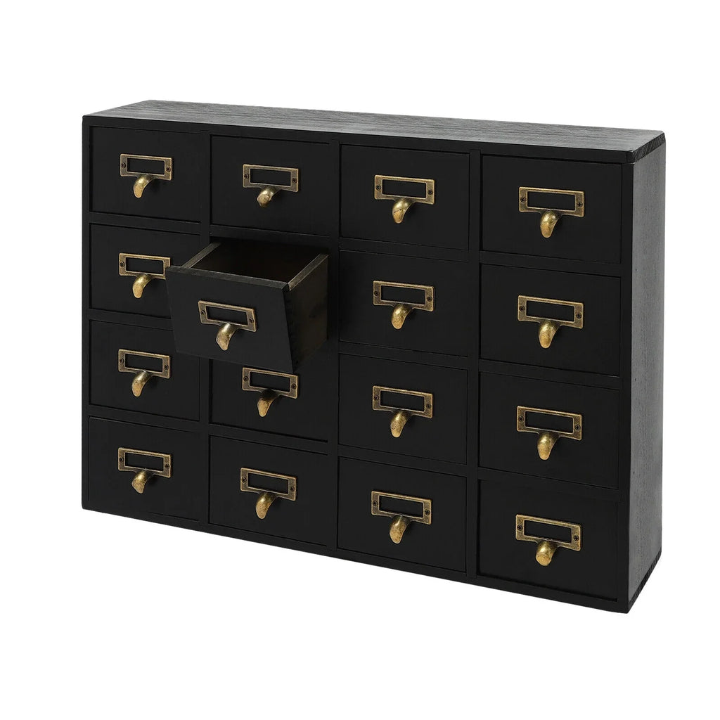 16 Wooden Drawers Drawer Desk Box, Organizer Herb New Storage Apothecary Cabinet