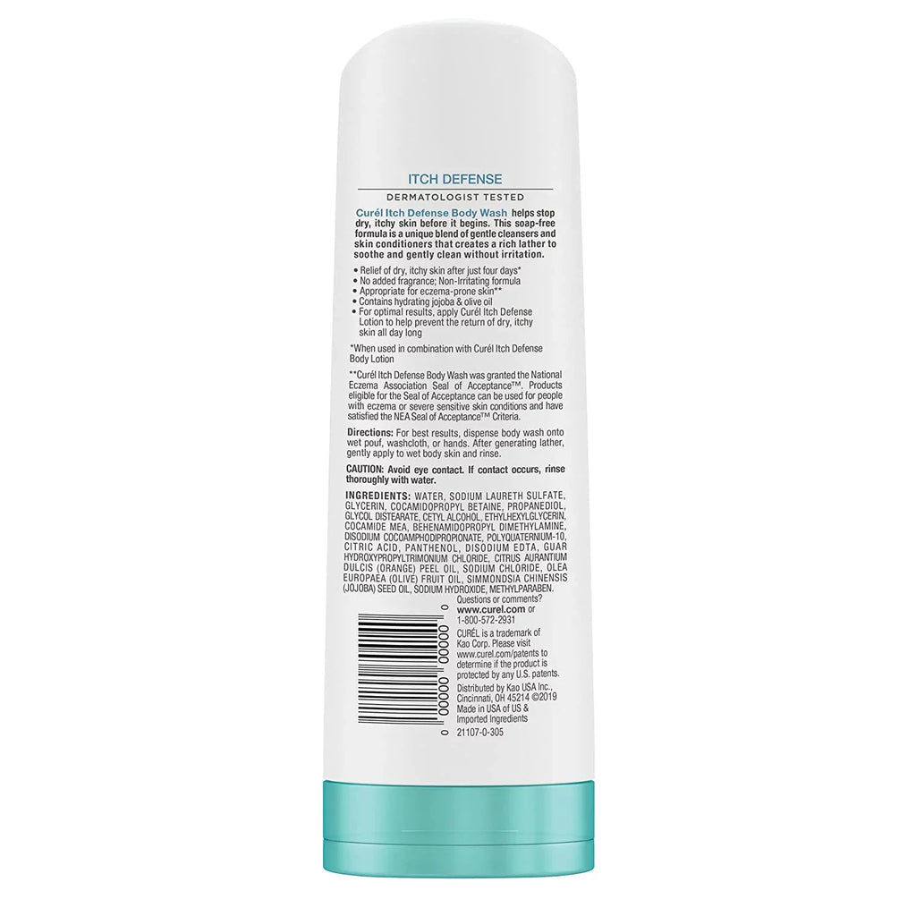 Itch Curel For Body Defense Dry 3 Pack Skin, Wash, 10 oz,