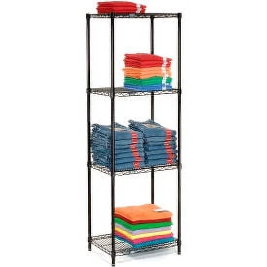 x Black Starter Wire 24"W 54"H x Epoxy, 4 Tier, Nexel Unit, 24"D Shelving