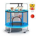 55''Mini Trampoline Load Enclosure for Basketball Fisca Toddler Net Indoor Hoop, Trampoline, 555lbs Trampoline Rings, and Kids, with