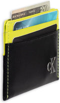 Card Case Open-Black/Yellow Men's Logo Klein Calvin Monogrammed
