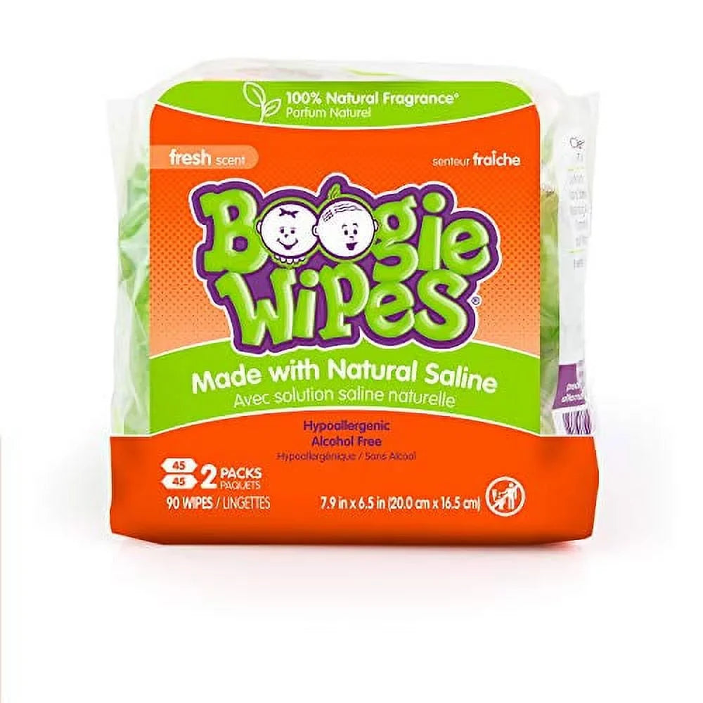 Made Fresh Natural Saline Scent, with Pack Boogie 90 Wipes 6 Count,