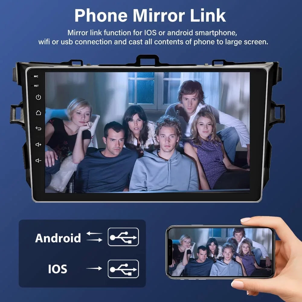 Inch Bluetooth/FM/WiFi Backup Car 2012, 9 with Touch Unit + Radio 2009 2GB 2010 Built-in 2008 2011 Android Camera Navigation Head Stereo Screen Android GPS 2007 2006 for Car Corolla 32GB