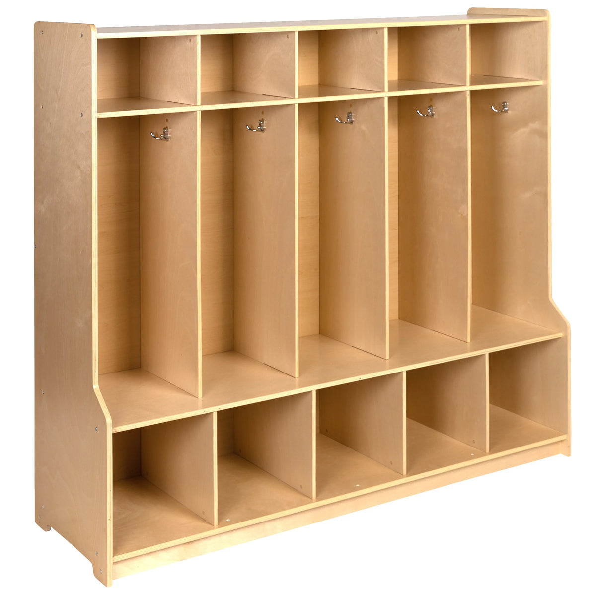 Locker Coat Storage with Cubbies 5 Wood Section Emma School Organizer and Hook Oliver Bench, +