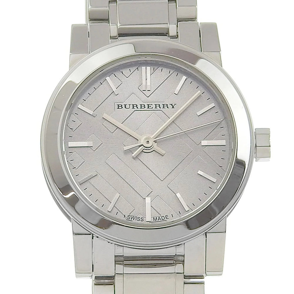 Stainless Dial Steel Analog Silver Pre-Owned Quartz Watch BU9229 Ladies (Good) Burberry Display