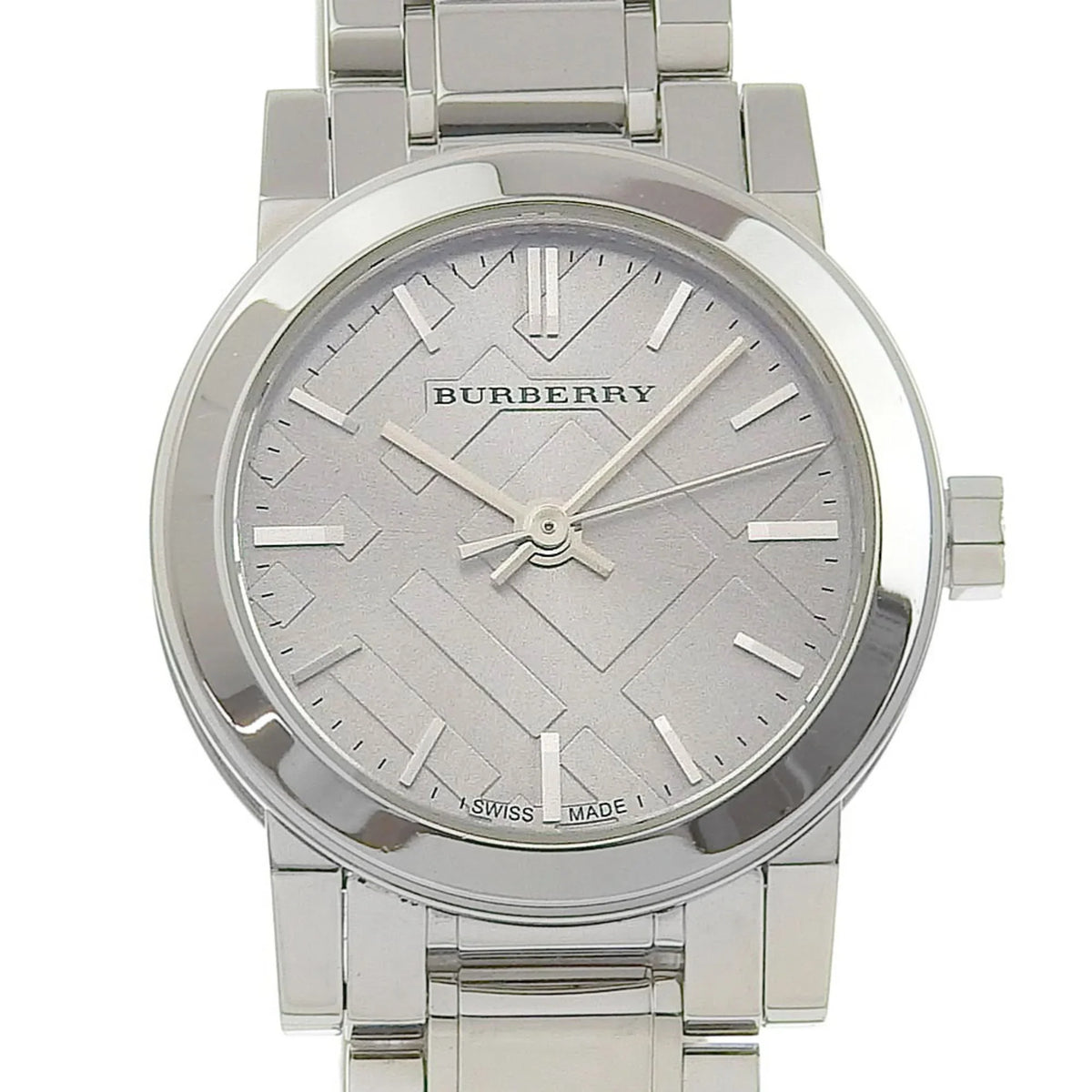 Stainless Dial Steel Analog Silver Pre-Owned Quartz Watch BU9229 Ladies (Good) Burberry Display
