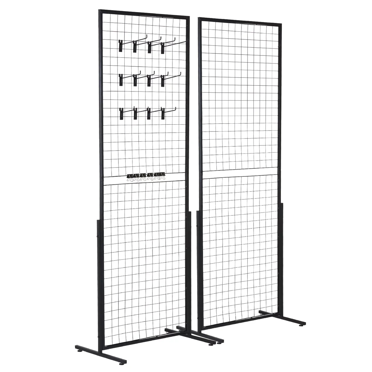 Craft Side Hooks Display 5.6' with BENTISM T-Base Panels Retail Art with for Clips Floorstanding, Shows, Grid Extra Double and Gridwall 2' Wall Panels x Gridwall Tower, Packs Racks 2 Wire Display
