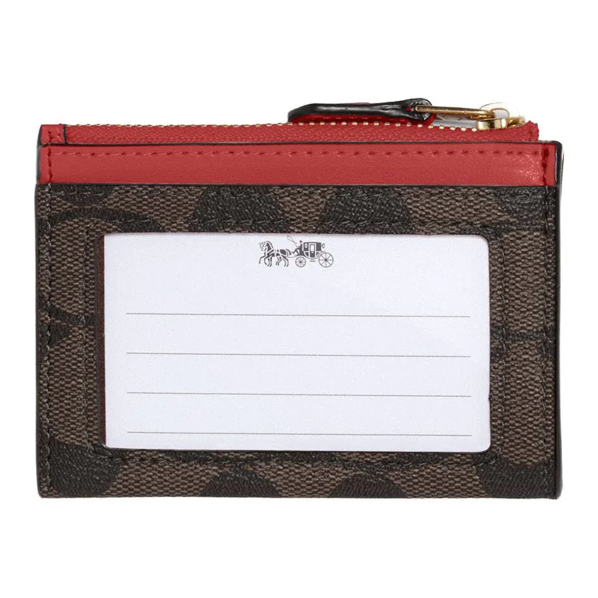 Signature Red) (Brown Canvas Case Id / Coach Mini Women's In Skinny Card