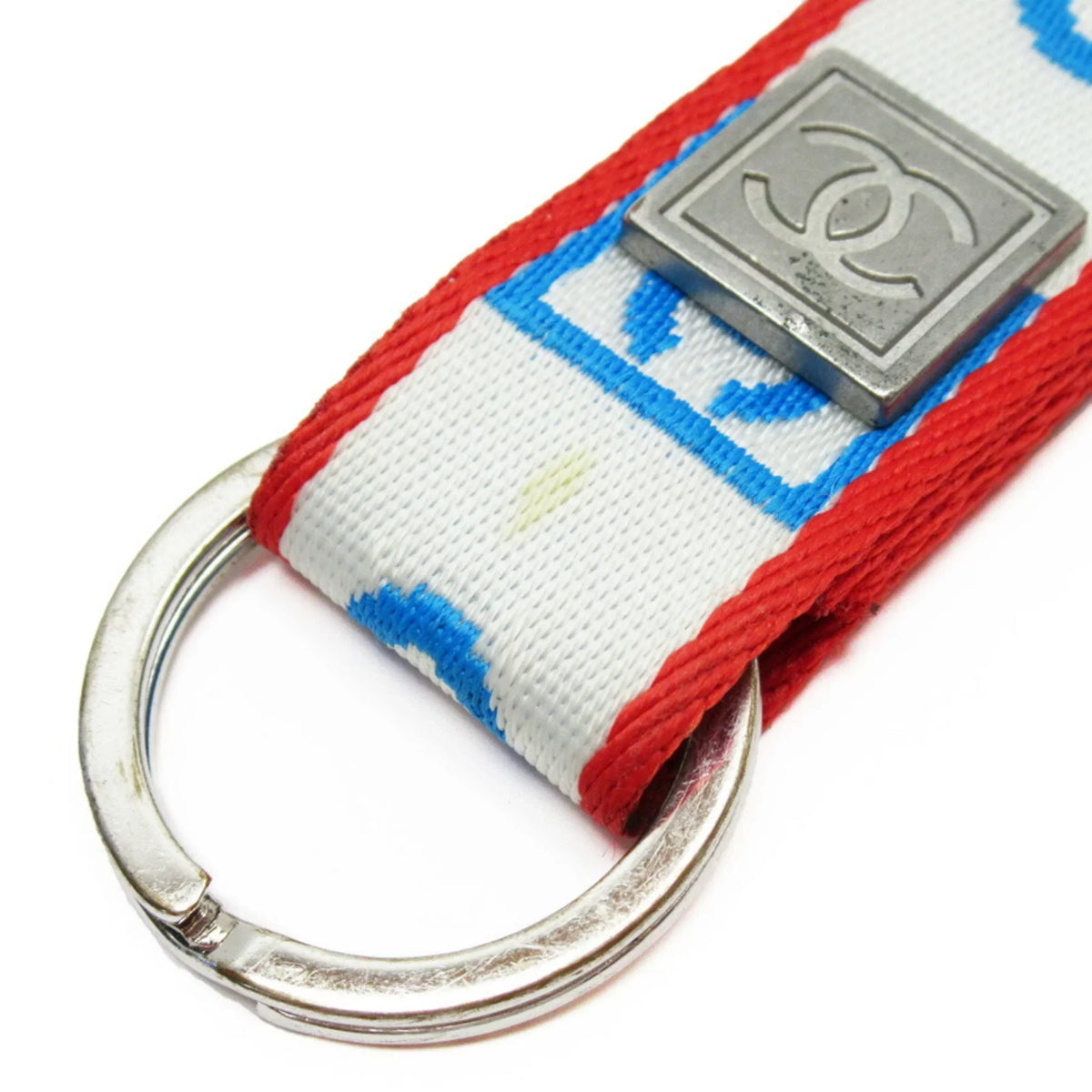 canvas silver (Good) strap x metal white Pre-Owned neck fabric red blue nylon