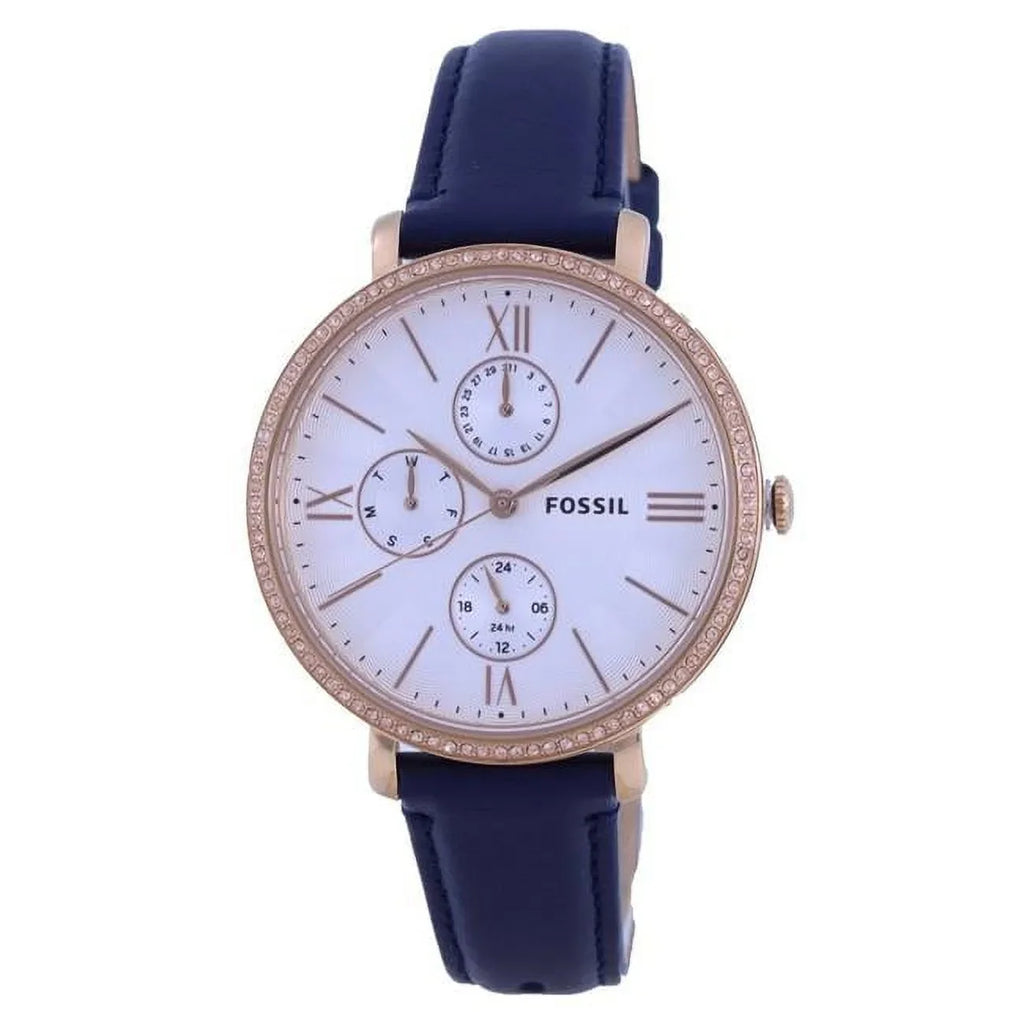 Dial Watch ES5096 Crystal Jacqueline Fossil Silver Ladies Quartz Multi-Function