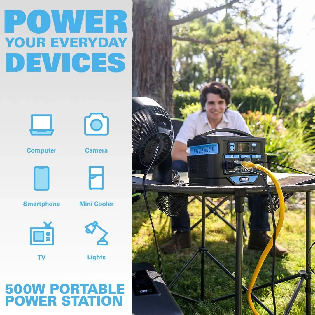Watt Wireless (518Wh and Charging Portable Capacity) with Lithium-Ion Display LCD 500 Power Pulsar Pad Station