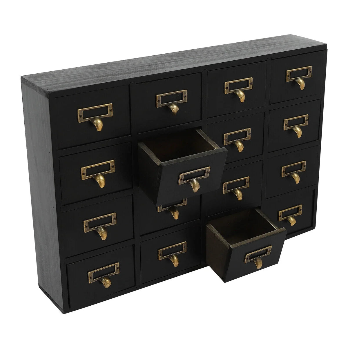 16 Wooden Drawers Drawer Desk Box, Organizer Herb New Storage Apothecary Cabinet