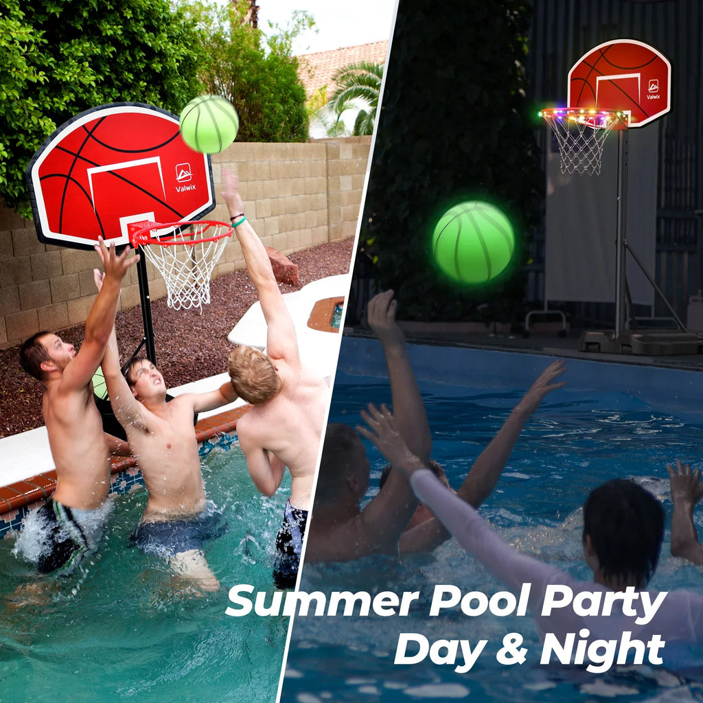 Adjustable Swimming Basketball Balls Pump Pool Height With 45"-59" And Hoop Valwix 2