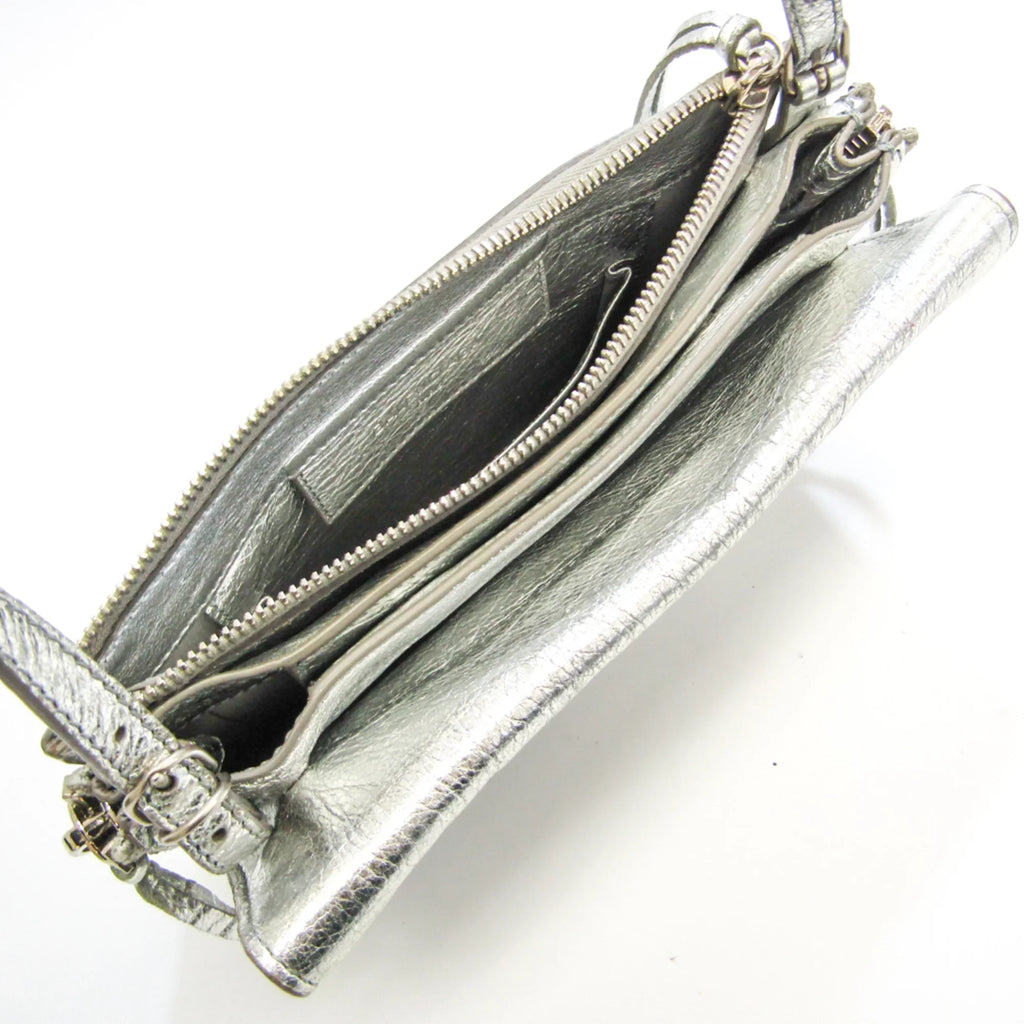 Shoulder XS Paper (Good) Pre-Owned Silver Balenciaga 398815 Leather Triple Bag Women's
