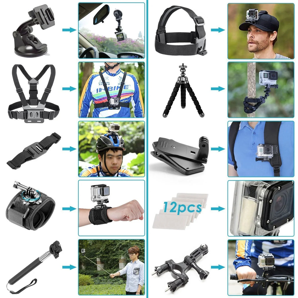 Video, - - Screen, Live Waterproof, Black HERO8 Touch GoPro Restored Accessory Bundle Camera Action (Refurbished) Streaming, You Piece - Stabilization 4K 50 All Kit UHD 12MP Need Photos, with Digital