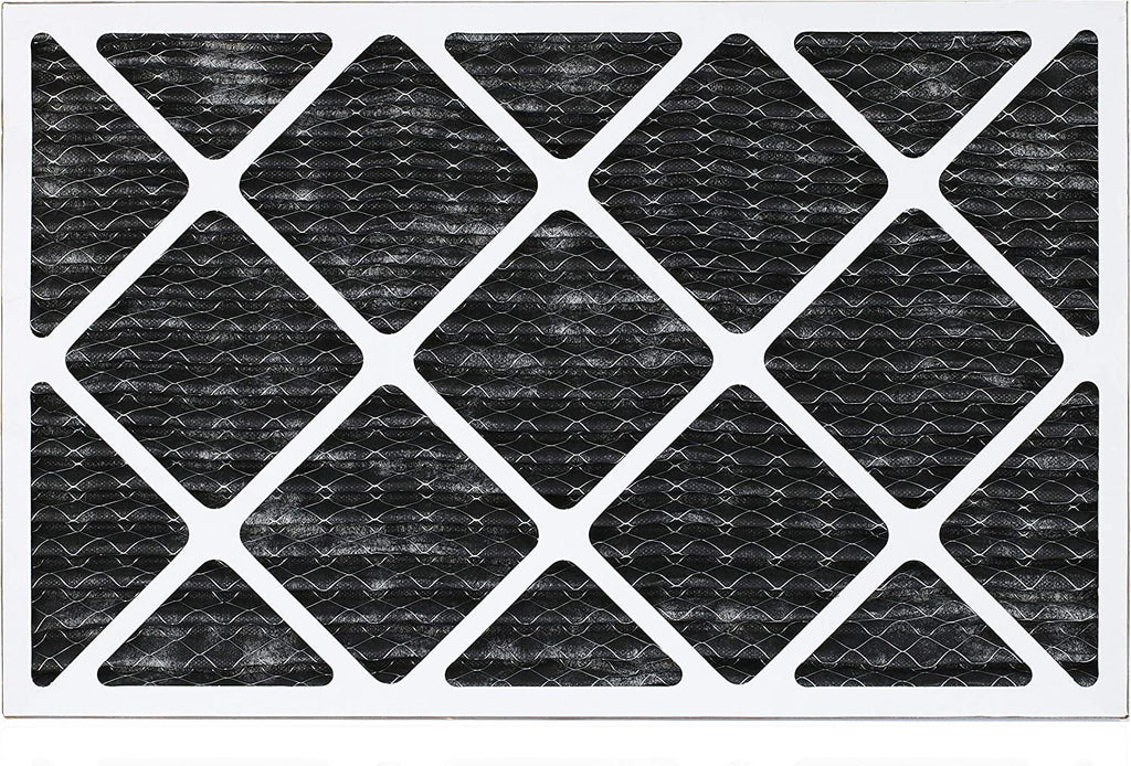Filterbuy Pleated (2-Pack) Filters Air with Furnace Activated 8 HVAC AC Carbon 12x20x1 MERV Eliminator Odor